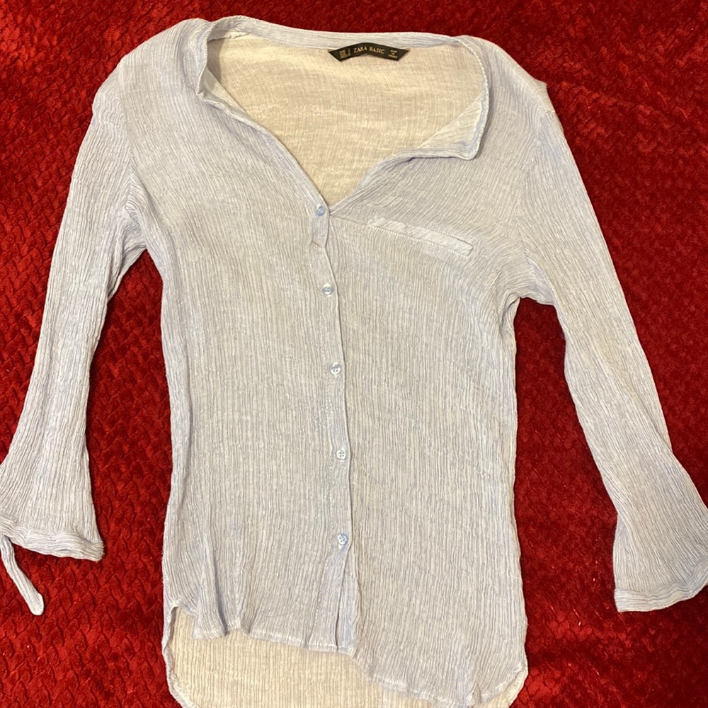Light blue zara basic button down